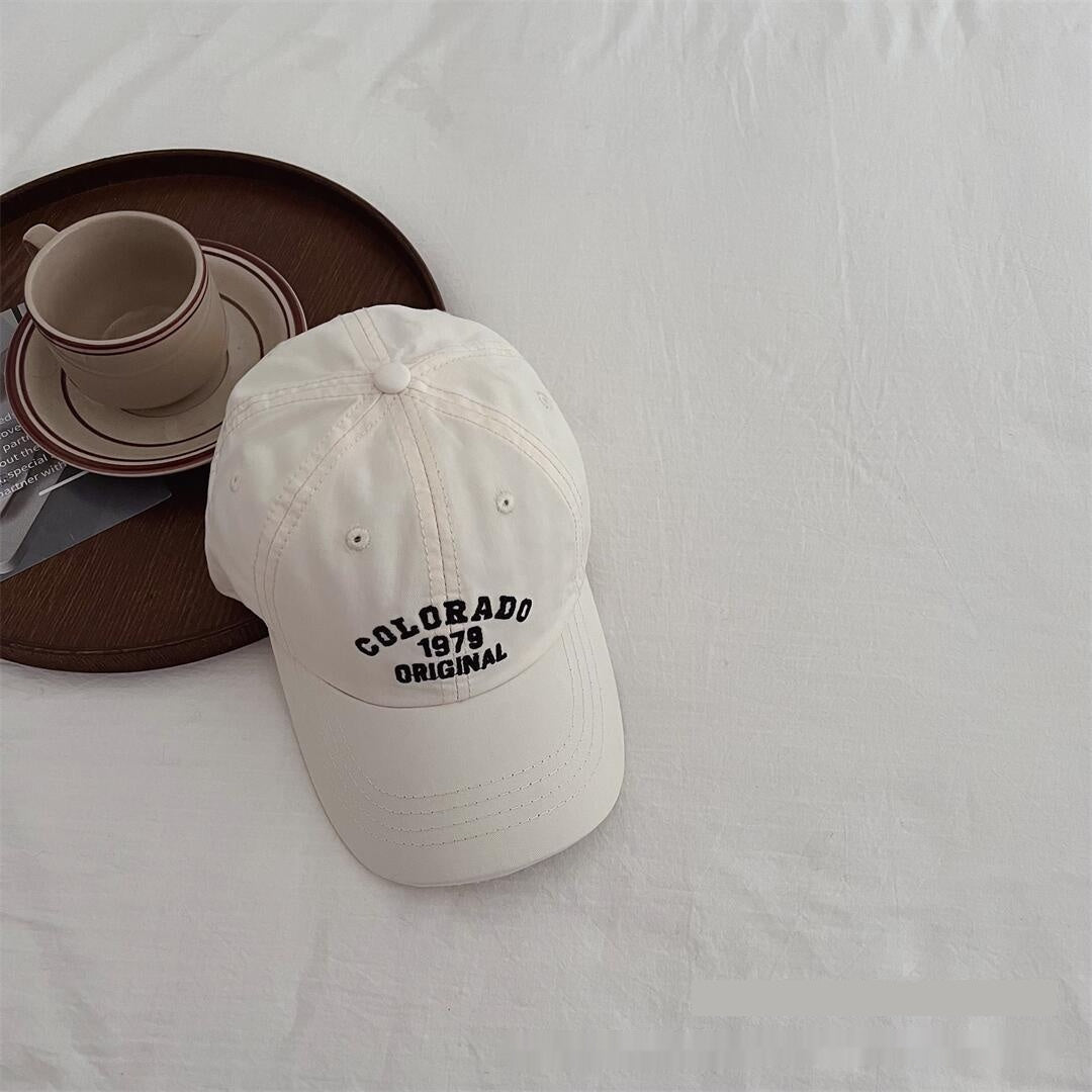 Vintage Distressed Baseball Cap With Embroidered Letters For Kids
