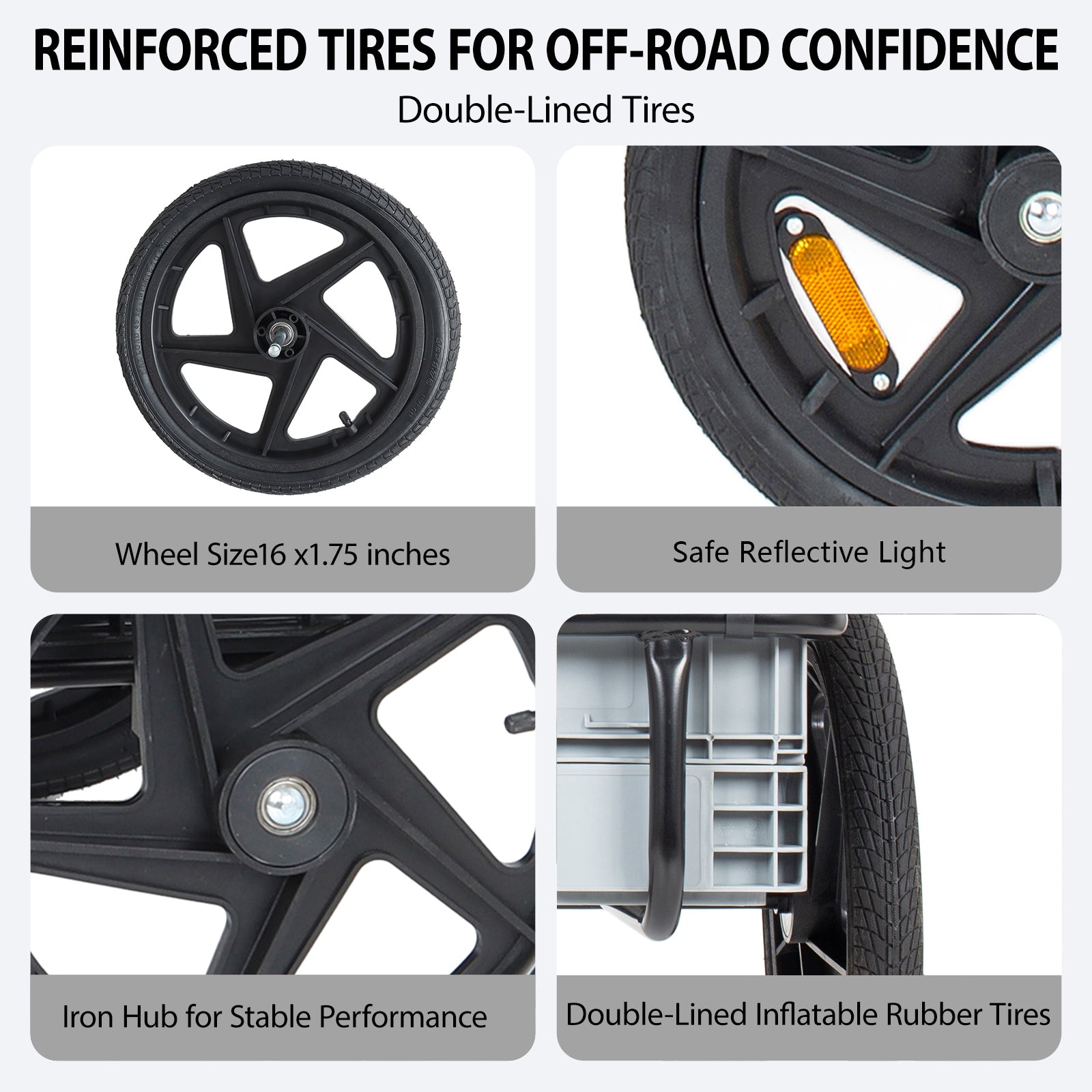 2- In- 1 Bike Cargo Trailer With Foldable Storage Box  Removable & Waterproof Cover  Bicycle Trailer W Quick Release 16  Wheels  70L Large Capacity  Black Gray